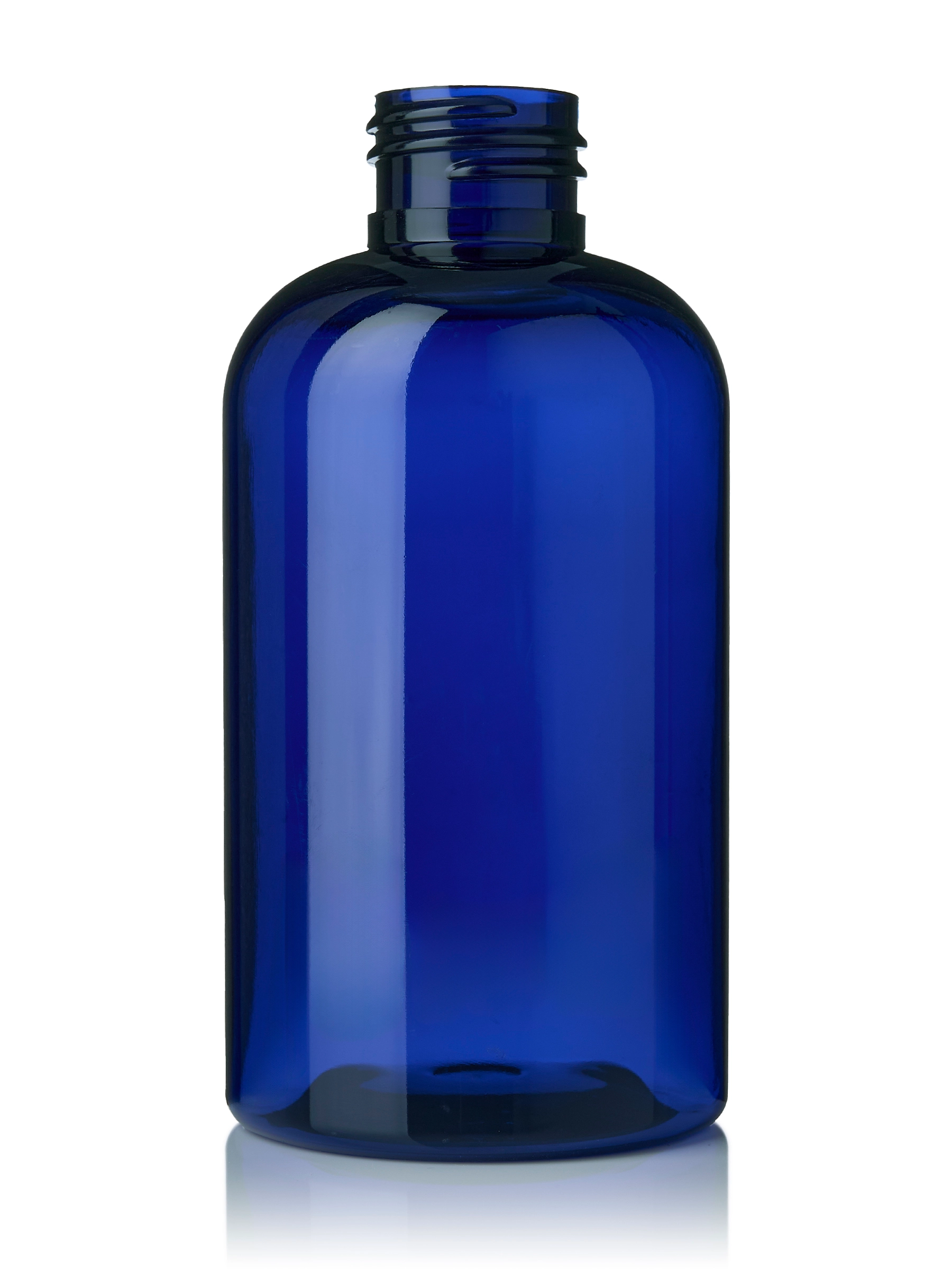 6 oz Cobalt Blue PET Plastic Squat Boston Round Bottle – B951BL