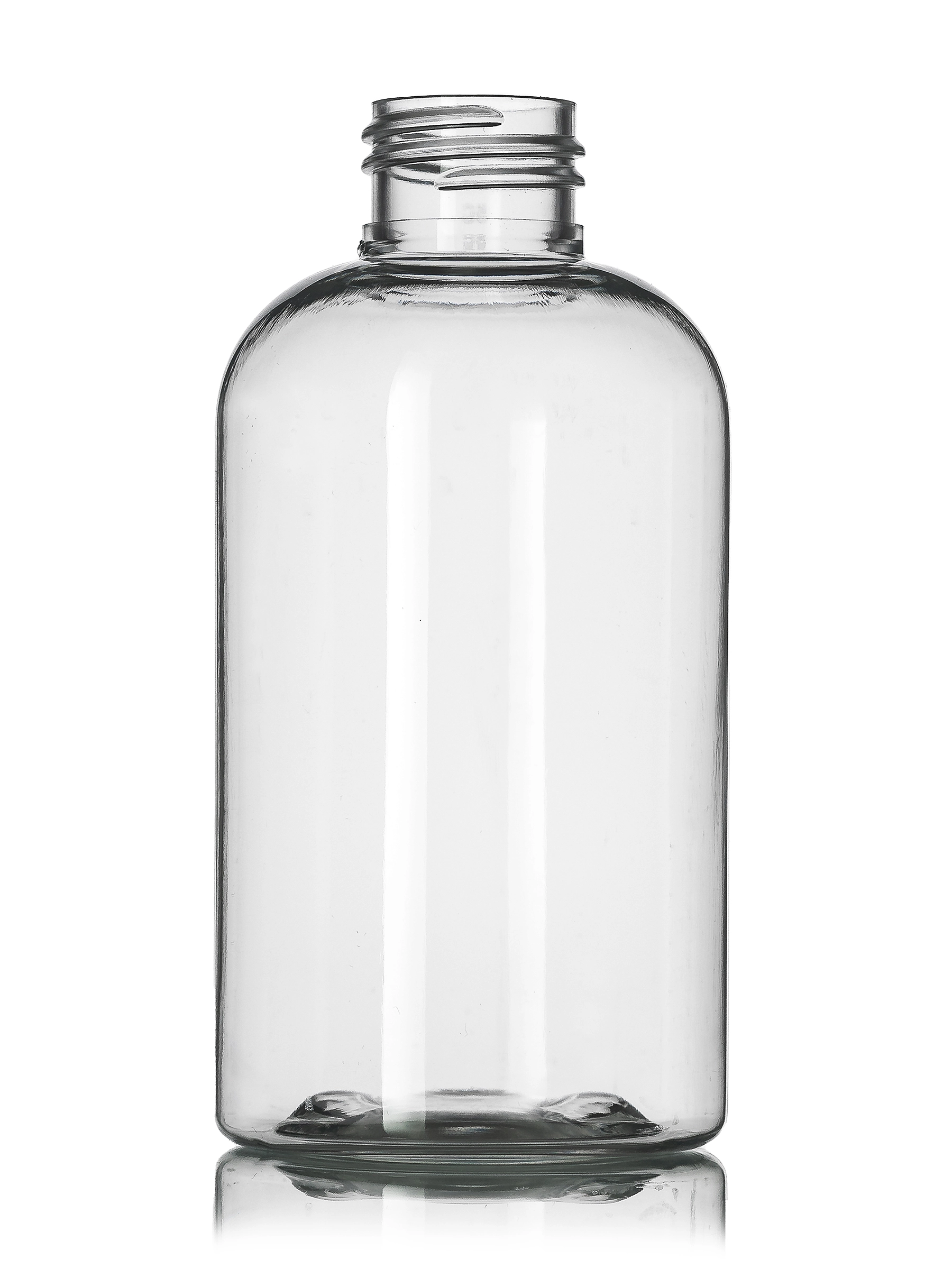 6 oz Clear PET Plastic Squat Boston Round Bottle – B951CL