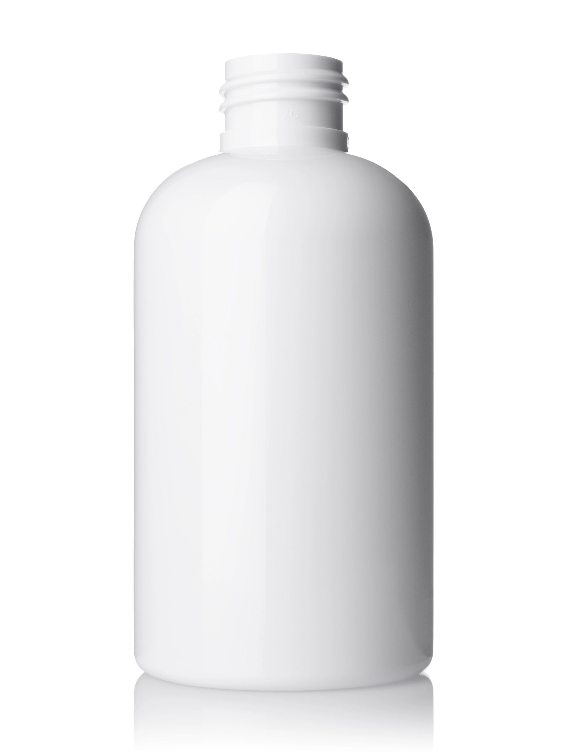 6 oz White PET Plastic Squat Boston Round Bottle – B951WH