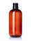 8 oz amber PET plastic boston round bottle with 24-415 neck finish