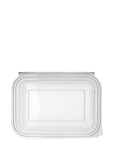 9.25 x 6.89 x 3.54 inch clear PET plastic hinged rectangle disposable container