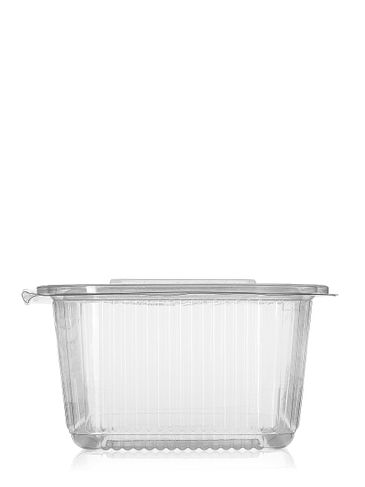 9.25 x 6.89 x 3.54 inch clear PET plastic hinged rectangle disposable container