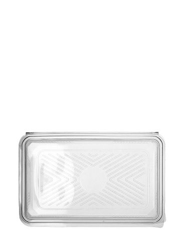 9.84 x 6.3 x 1.57 inch clear PET plastic hinged rectangle disposable container