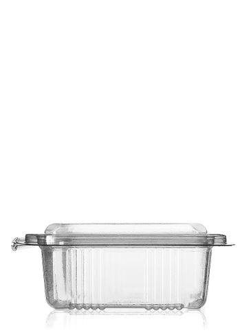 8.46 x 4.33 x 1.77 inch clear PET plastic hinged rectangle disposable container