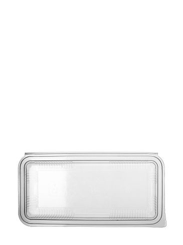 8.46 x 4.33 x 1.77 inch clear PET plastic hinged rectangle disposable container