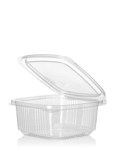 4.53 x 4.33 x 1.57 inch clear PET plastic hinged rectangle disposable container