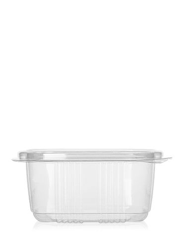 4.53 x 4.33 x 1.57 inch clear PET plastic hinged rectangle disposable container