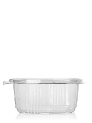 4.53 x 4.33 x 1.57 inch clear PET plastic hinged rectangle disposable container