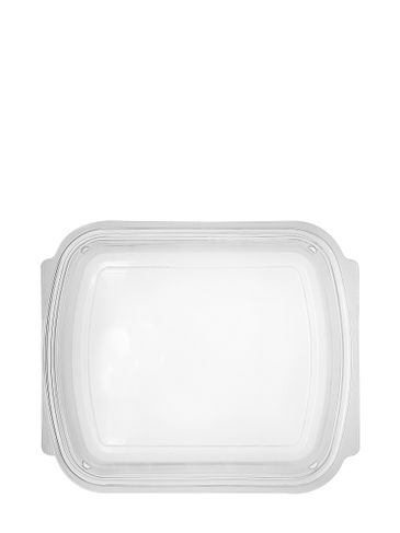 9.45 x 8.07 x .79 inch clarified PP plastic rectangular disposable meal box container lid (single compartment)
