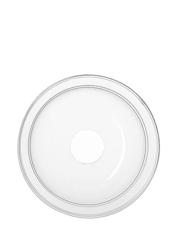 97 mm clear PET plastic disposable dome lid with hole (3.82 inch diameter)