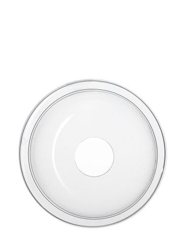 97 mm clear PET plastic disposable dome lid with hole (3.82 inch diameter)