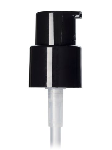 Black PP plastic 20-400 smooth skirt up-lock fingertip treatment pump with 3.5 inch dip tube (0.25 cc output)