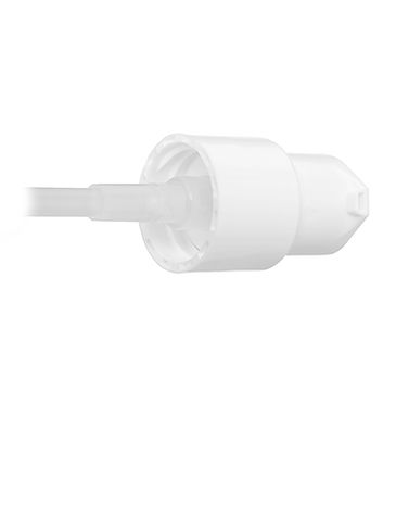 White PP plastic 20-400 smooth skirt up-lock fingertip treatment pump with 2.75 inch dip tube (.25 cc output)