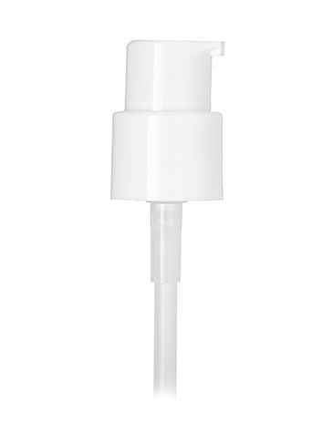 White PP plastic 20-400 smooth skirt up-lock fingertip treatment pump with 2.75 inch dip tube (.25 cc output)