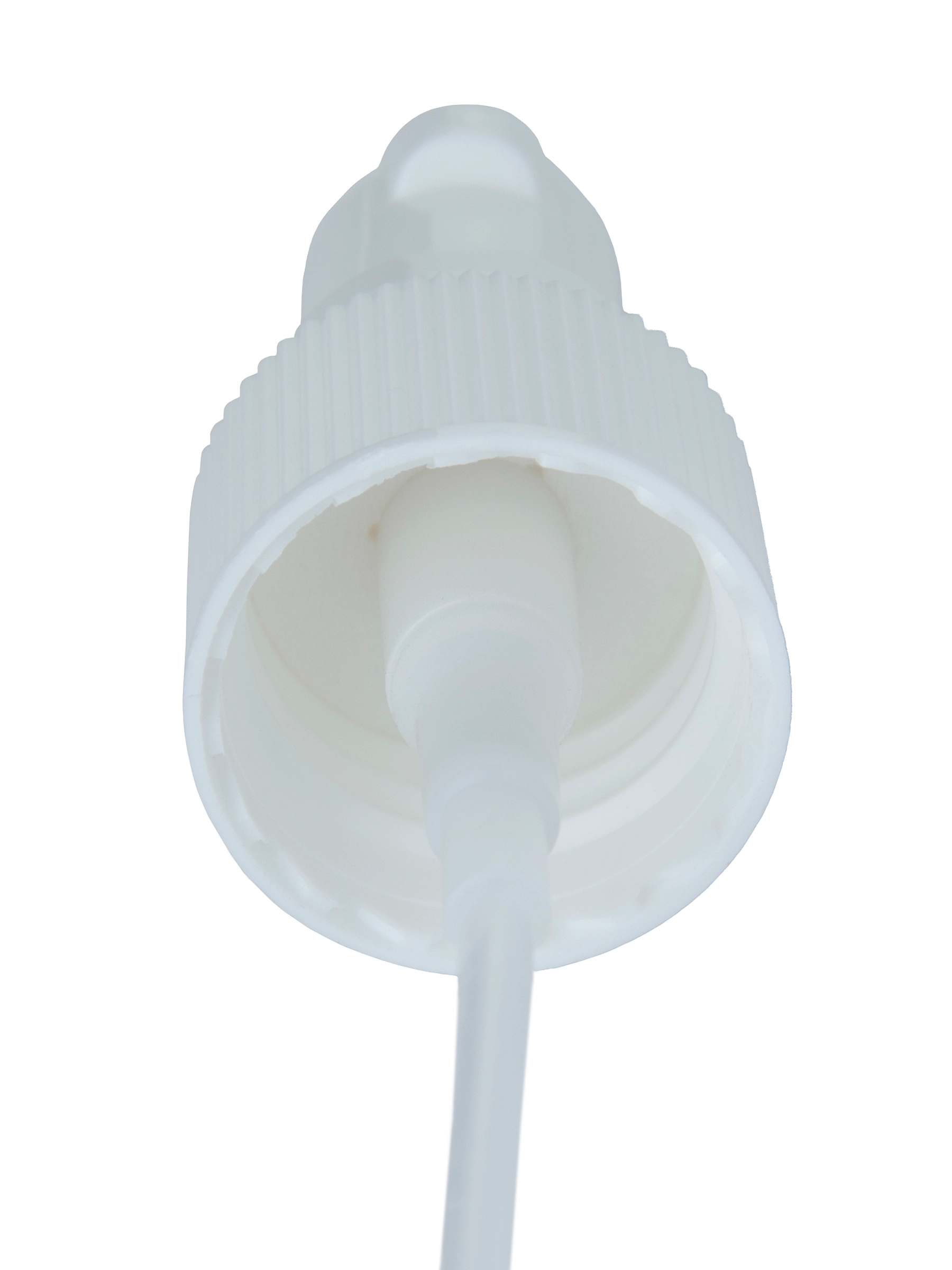 White PP Plastic 20-410 Ribbed Skirt Fingertip Treatment Pump – DP640WH