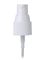White PP plastic 20-410 ribbed skirt fingertip treatment pump with clear PP plastic overcap and 4 inch dip tube (.13 mL output)