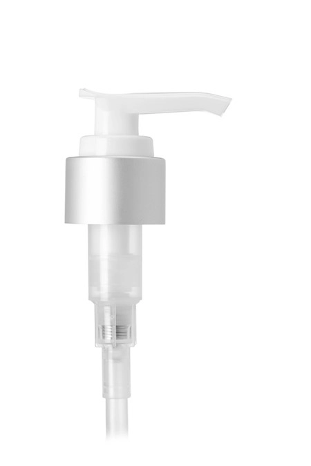 Matte Silver Metal Shell and White PP 24-410 Smooth Skirt Down-Lock Saddlehead Pump – DP734WHSL
