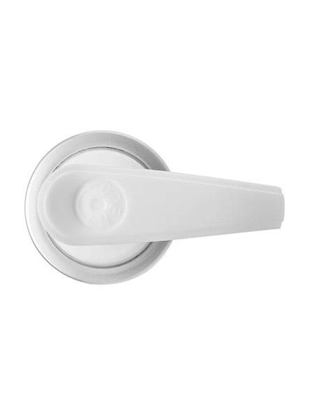 Matte Silver Metal Shell and White PP 24-410 Smooth Skirt Down-Lock Saddlehead Pump – DP734WHSL