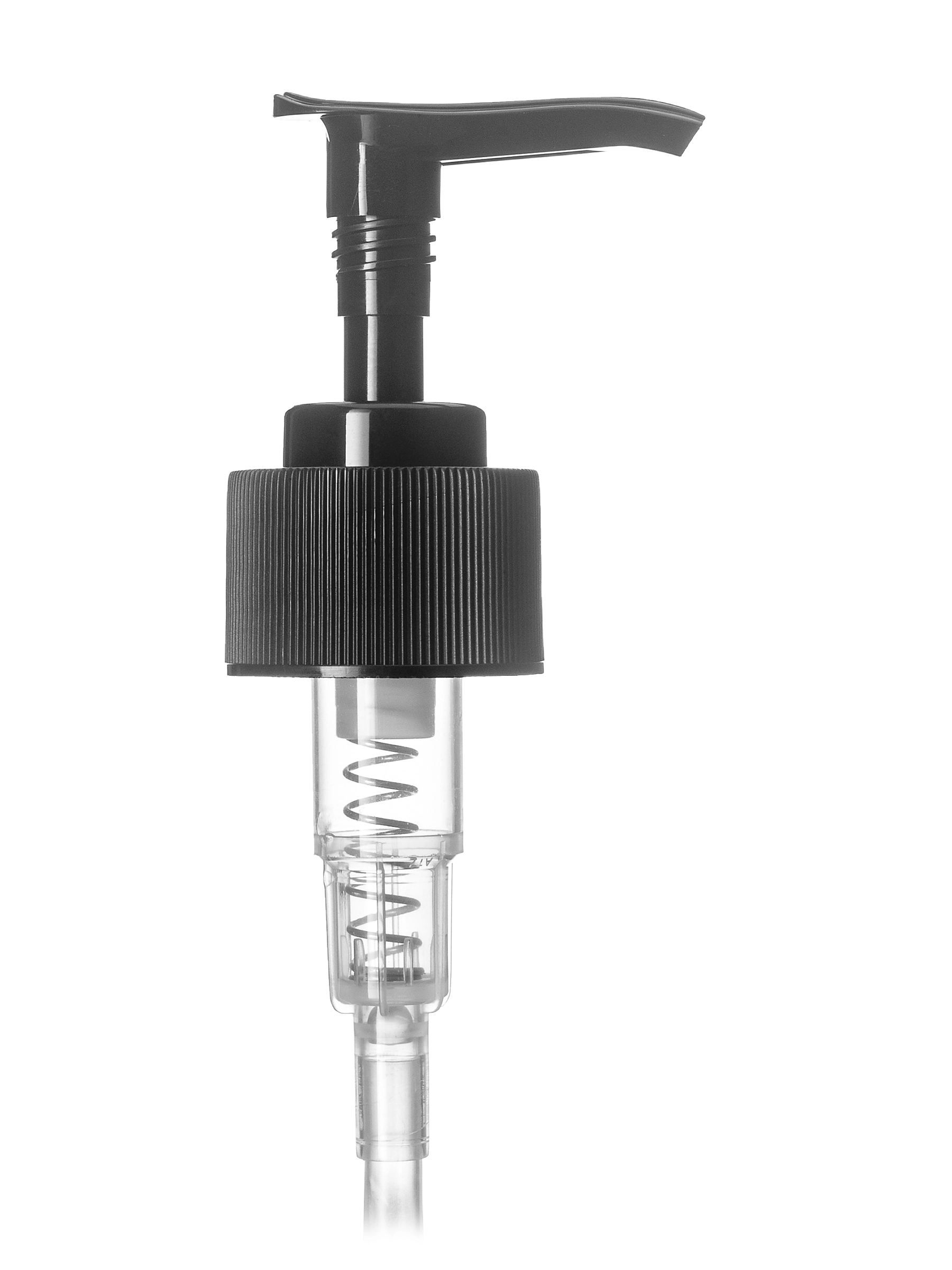 Black PP Plastic 28-410 Ribbed Skirt Down-Lock Saddle Head Dispensing Pump – DP735BK