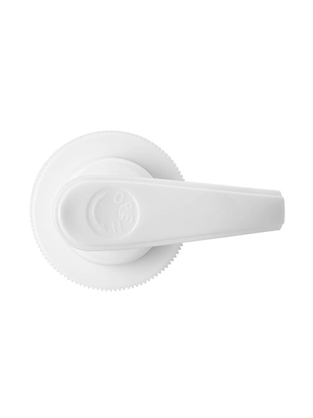White PP Plastic 28-410 Ribbed Skirt Down-Lock Saddle Head Dispensing Pump – DP735WH-8.0625