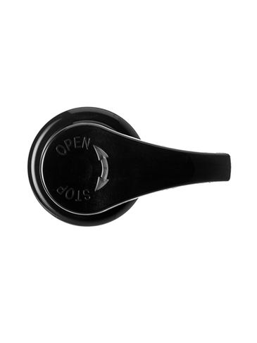 Black PP plastic 24-410 smooth skirt up-lock saddle head dispensing pump with 6 15/16 inch dip tube (2.5 cc output)