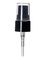 Black plastic 20-410 smooth skirt dispensing treatment pump with 3.75 inch dip tube and clear plastic overcap (0.2 cc output)