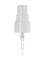 White PP plastic 20-410 smooth skirt dispensing treatment pump with 3.75 inch dip tube and clear plastic overcap (0.2 cc output)