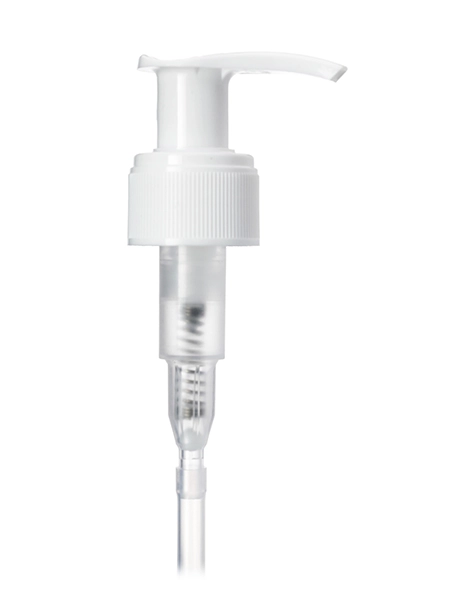 White PP Plastic 24-410 Ribbed Skirt Up-Lock Dispensing Pump – DP770WH