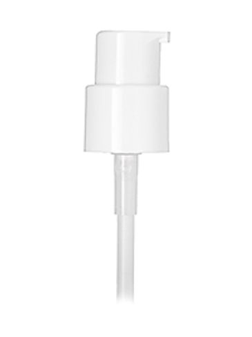 White PP plastic 20-400 smooth skirt up-lock fingertip treatment pump with 3.5 inch dip tube (.25 cc output)