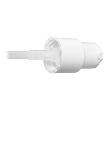 White PP plastic 20-400 smooth skirt up-lock fingertip treatment pump with 3.5 inch dip tube (.25 cc output)