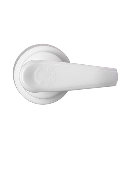 White PP Plastic 24-410 Ribbed Skirt Down-Lock Saddle Head Dispensing Pump – DP834WH