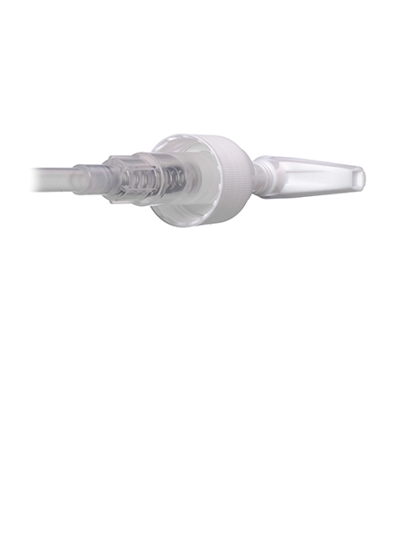 White PP Plastic 24-410 Ribbed Skirt Down-Lock Saddle Head Dispensing Pump – DP834WH