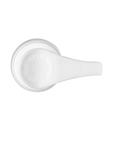 White PP Plastic 24-410 Ribbed Skirt Up-Lock Saddle Head Dispensing Pump – DP835WH
