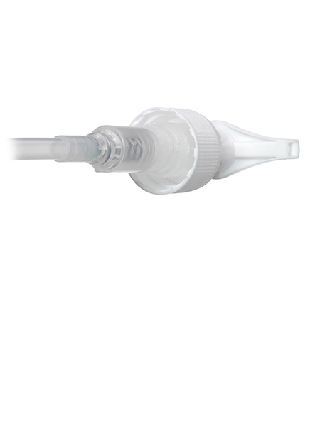 White PP Plastic 24-410 Ribbed Skirt Up-Lock Saddle Head Dispensing Pump – DP835WH