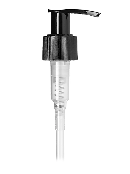 Black PP Plastic 24-410 Ribbed Skirt Up-Lock Saddle Head Dispensing Pump – DP836BK