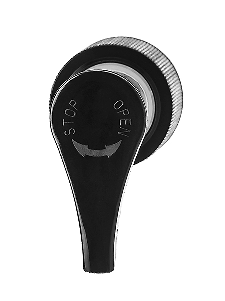 Black PP Plastic 24-410 Ribbed Skirt Up-Lock Saddle Head Dispensing Pump – DP836BK