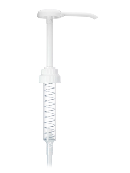 White PP Plastic 38-400 Ribbed Skirt Down-Lock Dispensing Pump – DP840WH