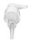 White PP plastic 28-410 smooth skirt up-lock saddle head dispensing pump with 9.25 inch dip tube (2.2 cc output)