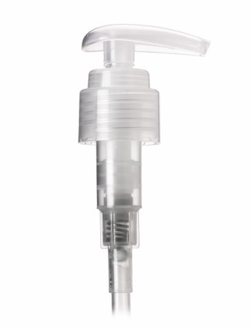 Natural PP plastic smooth skirt palm pump with 6 inch dip tube, and 24-410 neck finish (2 cc output)