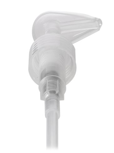 Natural PP plastic smooth skirt palm pump with 6 inch dip tube, and 24-410 neck finish (2 cc output)