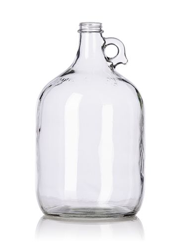 1 gallon clear glass jug with finger handle with 38-400 neck finish