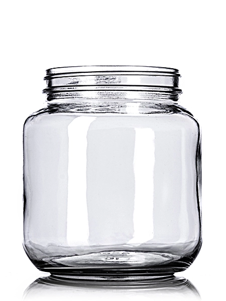 64 oz Clear Glass Wide-Mouth Container – G007