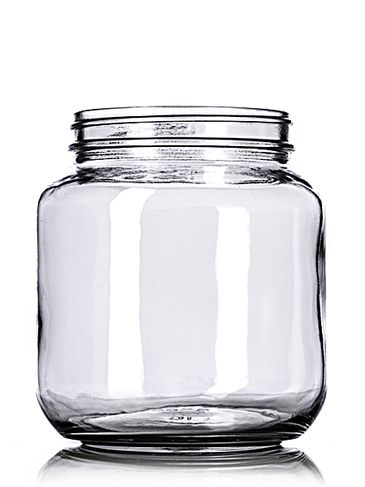 64 oz clear glass wide-mouth container with 110-405 neck finish