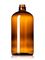 32 oz amber glass boston round bottle with 28-400 neck finish