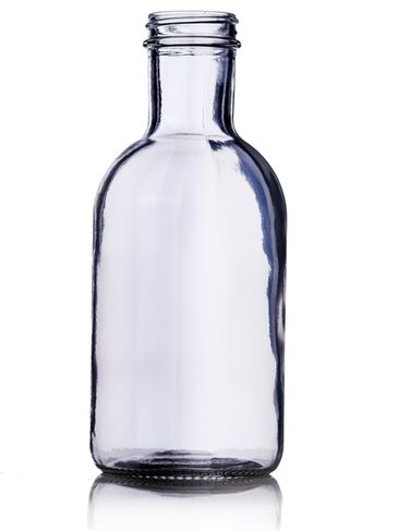 16 oz clear glass stout sauce bottle with 38-400 neck finish