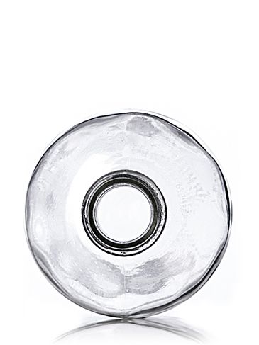 16 oz clear glass boston round bottle with 28-400 neck finish