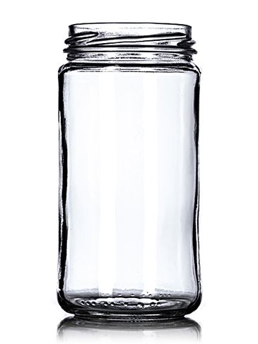 12 oz clear glass paragon jar with 63TW neck finish