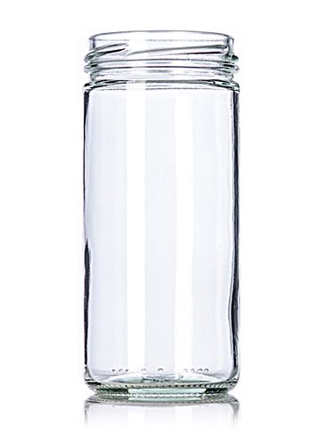 8 oz clear glass paragon jar with 58TW neck finish