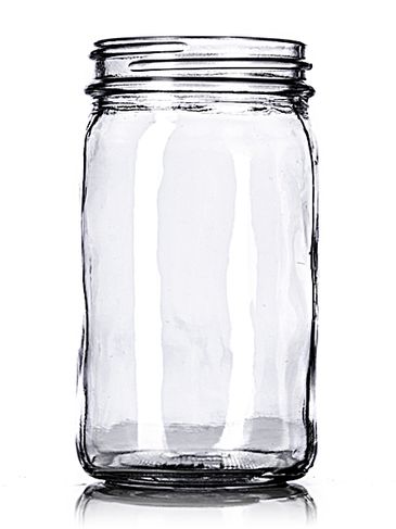 8 oz clear glass paragon jar with 58-400 neck finish
