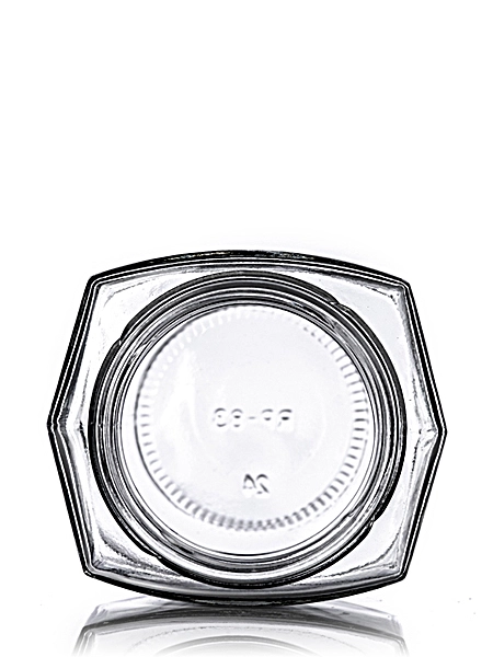 9 oz Clear Glass Oval Hex-Shaped Jar – G041